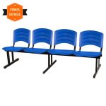 Cadeira Longarina PLASTICA 4 Lugares Cor Azul – POLLO MÓVEIS – 33098 - Imagem 3