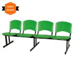 Cadeira Longarina PLÁSTICA 4 Lugares Cor Verde – POLLO MÓVEIS – 33099 - Imagem 3