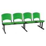 Cadeira Longarina PLÁSTICA 4 Lugares Cor Verde – POLLO MÓVEIS – 33099 - Imagem 4