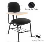 Carteira Universitária Secretária Estofada c/ Grade – Corino Preto – MARTIFLEX – 32045 - Imagem 2