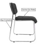 Cadeira Interlocutor Estofada Denver – Cor Preto – Pollo Móveis- 30405 - Imagem 2