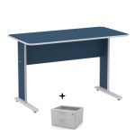 Mesa Escritório 1,20×0,60m c/ Gavetas – Cor Azul – MAXXI – PANDIN – 44085