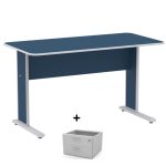 Mesa Escritório 1,50×0,60m c/ Gavetas – MAXXI – Cor Azul – 44087