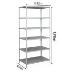 Estante de Aço com 06 Bandejas 60 cm (22/18) – 1,98×0,92×0,60m – Cinza – SA – 16016 - Imagem 3