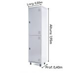 Roupeiro de Aço INSALUBRE c/ 02 Portas – 1,95×0,50×0,40m – CZ/CZ – SA – 14005 - Imagem 3