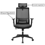 Cadeira para Escritório Presidente TELA VIENA – NR17 – Cor Preto – 30051 - Imagem 3