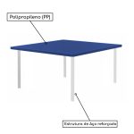 Conjunto Quadrado c/ 04 Cadeiras COR AZUL – TAMPO PLÁSTICO – 06 a 09 Anos – JUVENIL –REALPLAST – 44004 - Imagem 2