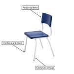 Conjunto Quadrado c/ 04 Cadeiras COR AZUL – TAMPO PLÁSTICO – 06 a 09 Anos – JUVENIL –REALPLAST – 44004 - Imagem 3