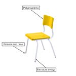 Conjunto Quadrado c/ 04 Cadeiras COR AMARELO – TAMPO PLÁSTICO – 02 a 06 Anos – INFANTIL – MRPLAST – 44002 - Imagem 3