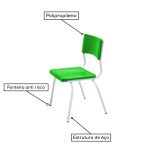 Conjunto Quadrado c/ 04 Cadeiras COR VERDE – TAMPO PLÁSTICO – 06 a 09 Anos – JUVENIL – REALPLAST – 44006 - Imagem 3