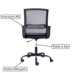 Cadeira de Escritório Diretor Tela JOY – Cor Preto – 34007 - Imagem 5