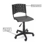 Cadeira de Escritório Giratória PLÁSTICA – REALPLAST COR PRETO – 31300 - Imagem 3