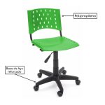 Cadeira de Escritório Giratória PLÁSTICA – REALPLAST – COR VERDE – 31301 - Imagem 3
