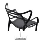 Cadeira Interlocutor ALLEGRA para Escritório ou Jantar – Polipropileno – Cor Preto – 48005 - Imagem 3