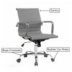 Cadeira DIRETOR Charles Eames Esteirinha – Cor CINZA – Pollo Móveis – 32880 - Imagem 3