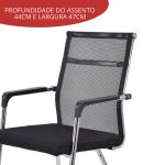 Cadeira Interlocutor TELA EROS  – Cor Preto – Pollo Móveis – 30047 - Imagem 4
