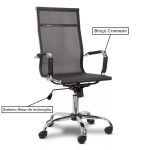 Cadeira PRESIDENTE TELA Charles Eames Esteirinha – COR PRETO – Pollo Móveis – 32878 - Imagem 4