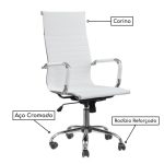 Cadeira Presidente Charles Eames Esteirinha – Cor Branco – Pollo Móveis – 32875 - Imagem 2