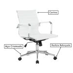 Cadeira Diretor Charles Eames Esteirinha – Cor Branco – POLLO MÓVEIS – 32874 - Imagem 2