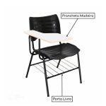Cadeira Universitária Plástica Prancheta MDF – Cor Preto – MRPLAST – 34014 - Imagem 3