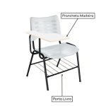 Cadeira Universitária Plástica Prancheta MDF – COR BRANCO – MRPLAST – 34030 - Imagem 3