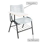 Cadeira Universitária Plástica Prancheta MDF – COR BRANCO – MRPLAST – 34030 - Imagem 4