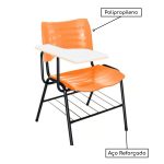 Cadeira Universitária Plástica Prancheta MDF – Cor Laranja – MRPLAST – 34009 - Imagem 4