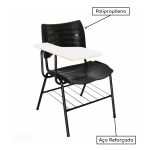 Cadeira Universitária Plástica Prancheta MDF – Cor Preto – MRPLAST – 34014 - Imagem 4