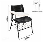 Cadeira Universitária Plástica Prancheta MDF – Cor Preto – MRPLAST – 34014 - Imagem 2