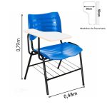 Cadeira Universitária Plástica Prancheta MDF – Cor Azul – MRPLAST – 34013 - Imagem 2