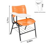Cadeira Universitária Plástica Prancheta MDF – Cor Laranja – MRPLAST – 34009 - Imagem 2