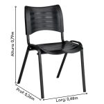 Cadeira Fixa 04 Pés Plástica (Polipropileno) – Cor Preto – MRPLAST – 31230 - Imagem 2
