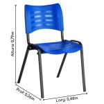 Cadeira Fixa 04 Pés Plástica (Polipropileno) – Cor Azul – MRPLAST – 31232 - Imagem 3