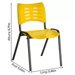 Cadeira Fixa 04 Pés Plástica (Polipropileno) – Cor Amarelo – MRPLAST – 31233 - Imagem 3