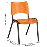 Cadeira Fixa 04 Pés Plástica (Polipropileno) – Cor Laranja – MRPLAST – 31235 - Imagem 3