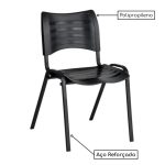 Cadeira Fixa 04 Pés Plástica (Polipropileno) – Cor Preto – MRPLAST – 31230 - Imagem 4