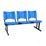 Cadeira Longarina Plástica 03 Lugares – Cor Azul – MRPLAST- 34201 - Imagem 2