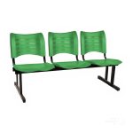 Cadeira Longarina Plástica 03 Lugares – Cor Verde – MRPLAST – 34202 - Imagem 2