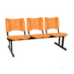 Cadeira Longarina Plástica 03 Lugares – Cor Laranja – MRPLAST – 34205 - Imagem 2