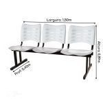 Cadeira Longarina Plástica 03 Lugares – Cor Branco – MRPLAST – 34206 - Imagem 4