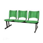 Cadeira Longarina Plástica 03 Lugares – Cor Verde – MRPLAST – 34202
