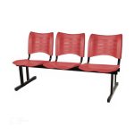 Cadeira Longarina Plástica 03 Lugares – Cor Vermelho – MRPLAST – 34203