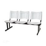 Cadeira Longarina Plástica 03 Lugares – Cor Branco – MRPLAST – 34206