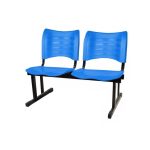 Cadeira Longarina Plástica 02 Lugares – Cor Azul – MRPLAST – 34212