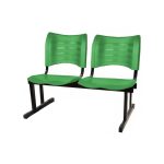 Cadeira Longarina Plástica 02 Lugares – Cor Verde – MRPLAST – 34211
