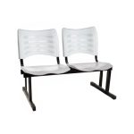 Cadeira Longarina Plástica 02 Lugares – Cor Branco – MRPLAST – 34207 - Imagem 4
