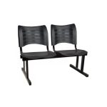 Cadeira Longarina Plástica 02 Lugares – Cor Preto – MRPLAST- 34213 - Imagem 4