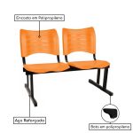 Cadeira Longarina Plástica 02 Lugares – Cor Laranja – MRPLAST – 34208 - Imagem 3