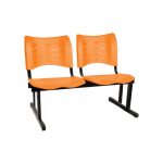 Cadeira Longarina Plástica 02 Lugares – Cor Laranja – MRPLAST – 34208 - Imagem 4