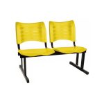 Cadeira Longarina Plástica 02 Lugares – Cor Amarelo – MRPLAST – 34209 - Imagem 4
